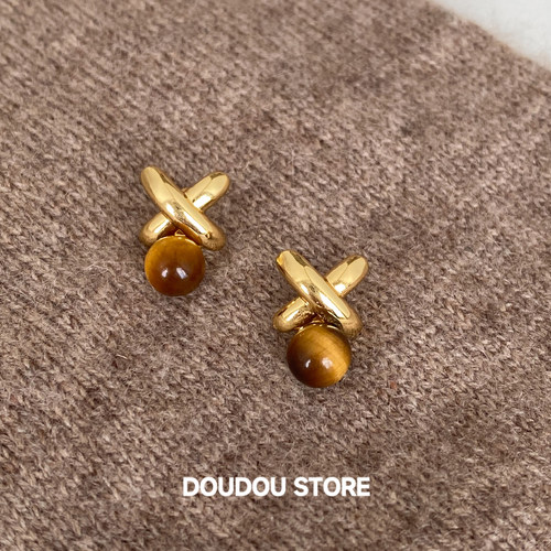 doudoustoreX形虎眼石耳钉