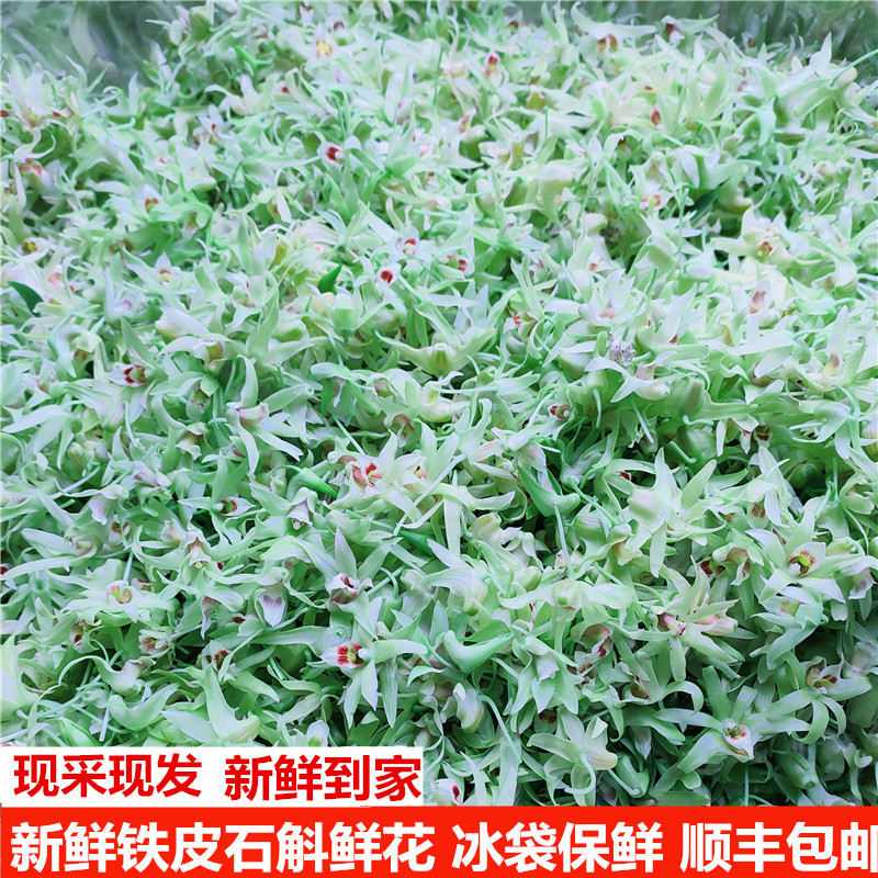 顺丰包邮新鲜铁皮石斛花一斤500g食用饭店枫斗鲜花当天采基地直发