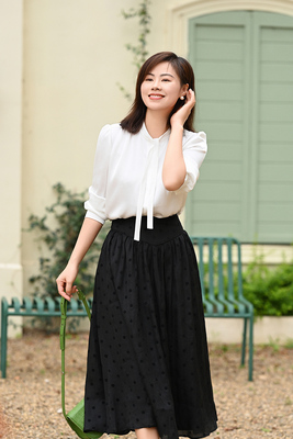 优衣美女装新款绑带设计减龄小宽松白色宽松显瘦衬衫13199