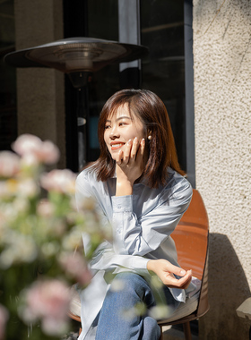 优衣美百搭女新款休闲宽松版气质透气衬衫时尚气质上衣13206