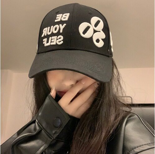 美式街头立体刺绣字母情侣平沿帽鸭舌帽新款百搭潮牌棒球帽子男女