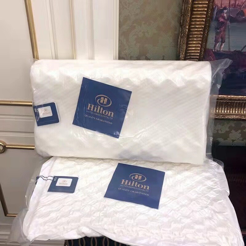 希尔顿乳胶枕头护颈椎枕头枕芯礼品乳胶枕头微商团购代发量大优惠图片