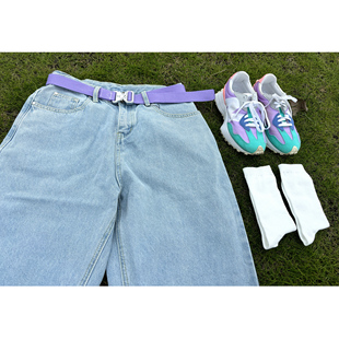 裤 街舞配牛仔裤 腰带休闲 复古腰带嘻哈hiphop潮流百搭皮带大码 美式