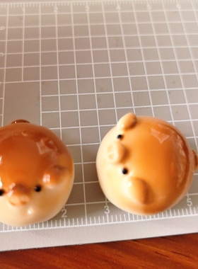 仿真微缩食玩立体小猪面包树脂配件奶油胶DIY手工材料过家家摆件