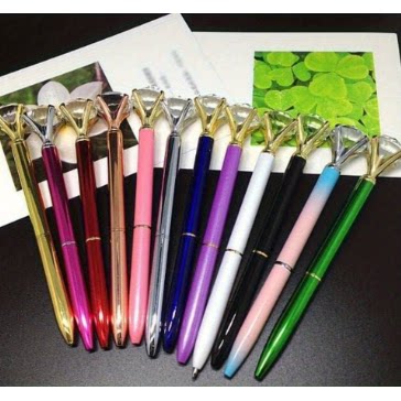 大钻石笔韩版圆珠笔金属水晶笔可爱宝石笔礼品笔定制油性原子笔