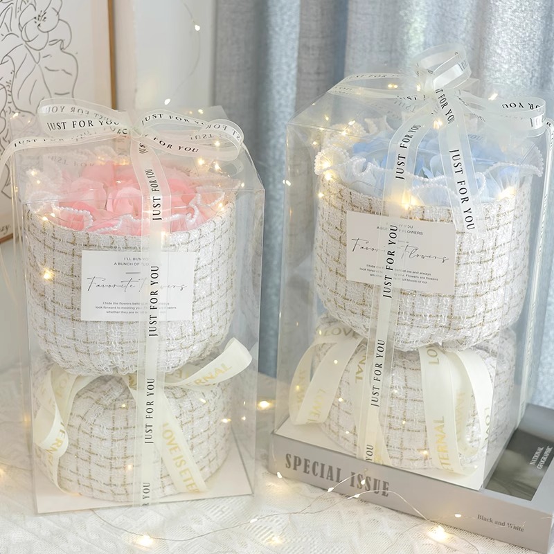 高颜值仿真香皂花小香风玫瑰花束成品送女朋友闺蜜生日礼物七夕节