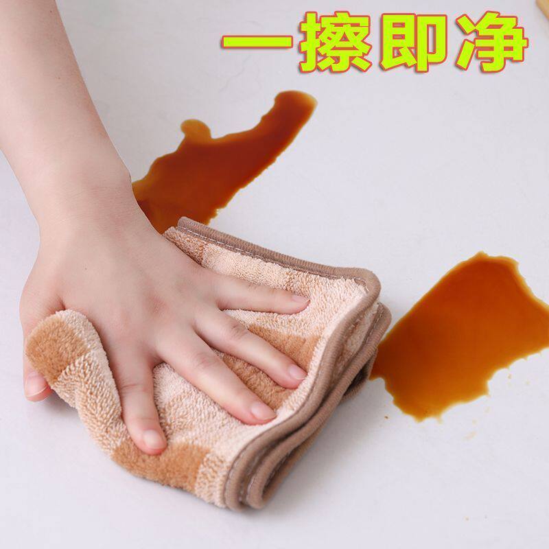 双面擦家用厨房抹布干湿两用吸水不掉毛加厚洗碗布巾不沾油擦玻璃