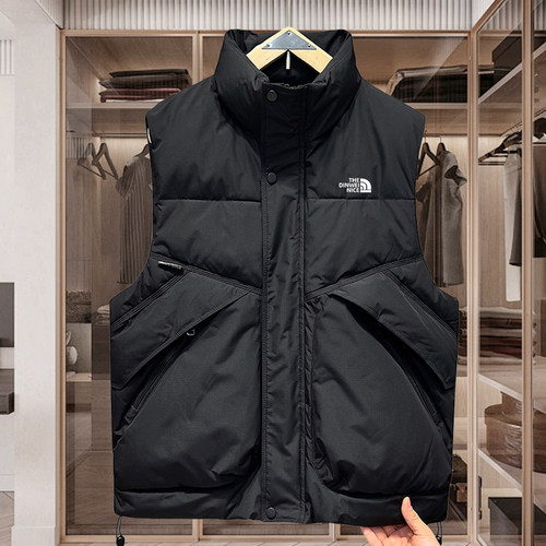 冬季新款加厚保暖立领羽绒马甲男时尚百搭多口袋工装坎肩背心外套