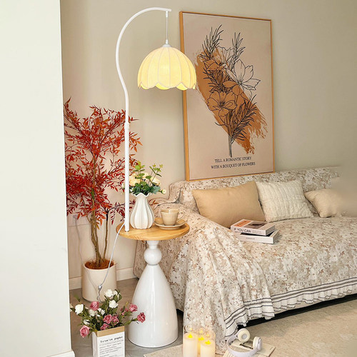 法式奶油风客厅卧室床头柜落地灯