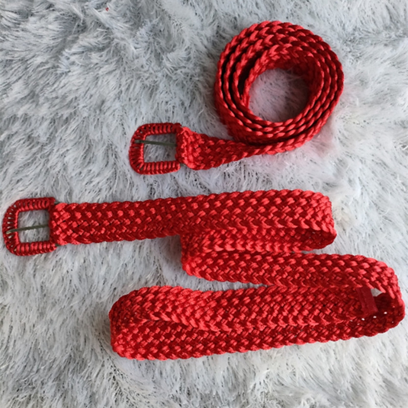 编织款眼扣红腰带男女通用本命年