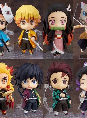 1193炭治郎1194祢豆子蝴蝶忍我妻善逸炎柱可动换脸Q版手办模型