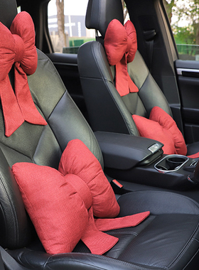 ART CAT 汽车头枕护颈枕网红蝴蝶结座椅颈椎枕车载靠颈枕车枕女神