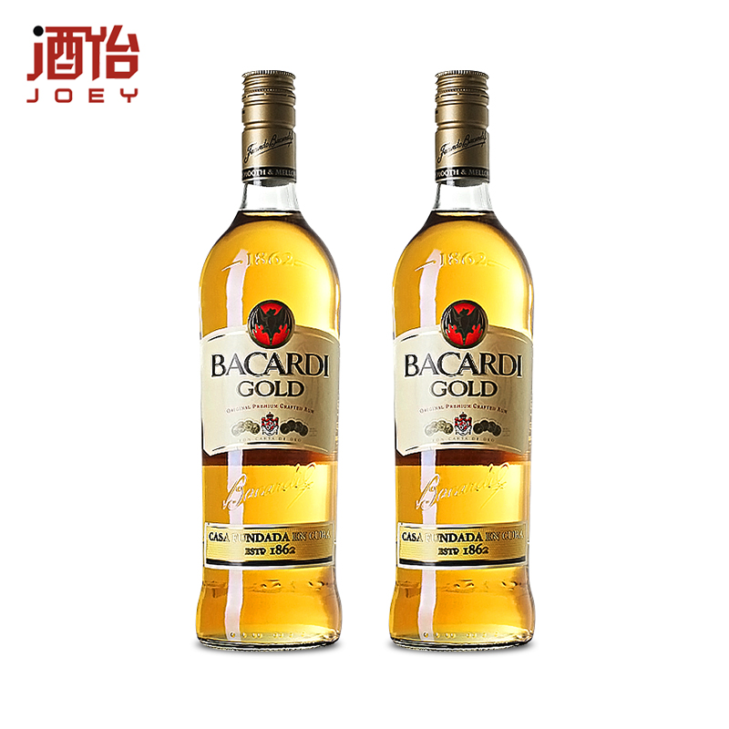 原裝進口洋酒Bacardi/百加得 超級金朗姆酒 750MLx2瓶