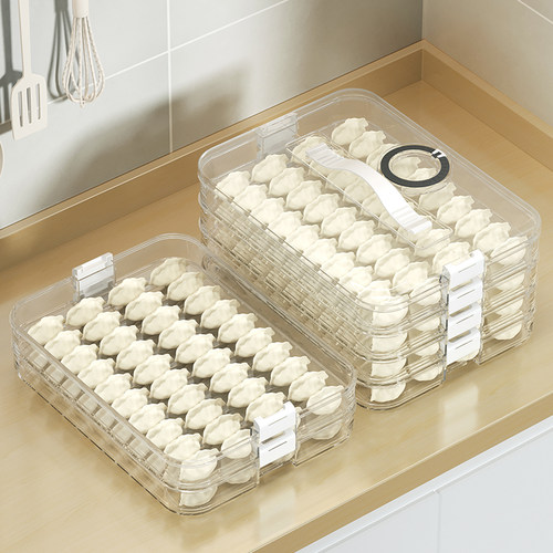 日式饺子收纳盒冰箱用食品级冷冻速冻水饺保鲜盒馄饨专用厨房托盘 - 封面