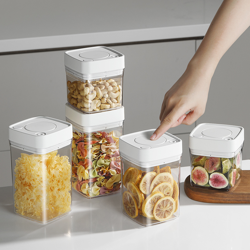 按压式密封罐食品级收纳盒防潮储物罐厨房五谷杂粮干货收纳罐盒