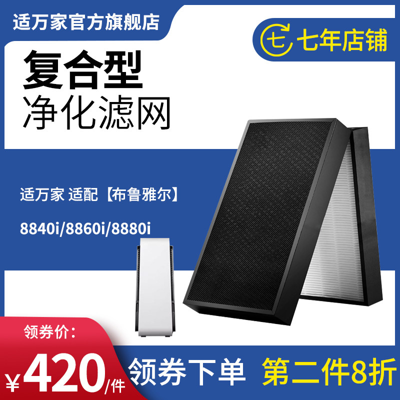 适万家适配Blueair布鲁雅尔8840i/8860i/8880i空气净化机器过滤网
