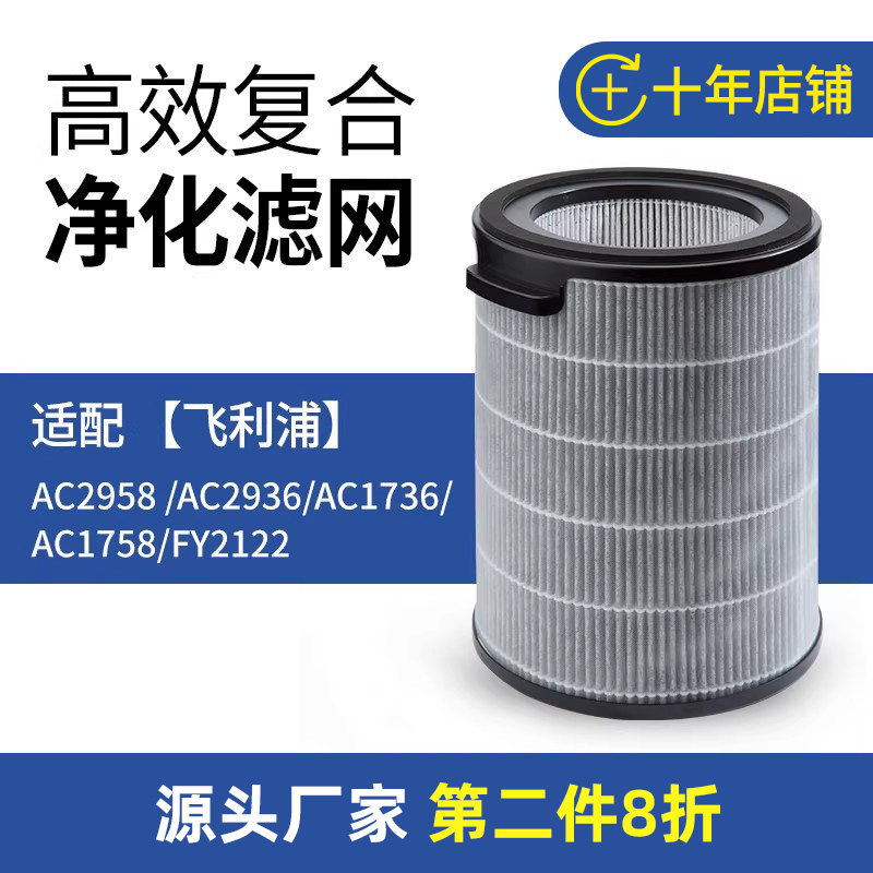 适配飞利浦空气净化器AC2958 AC2936AC1736 1758过滤网滤芯FY2122