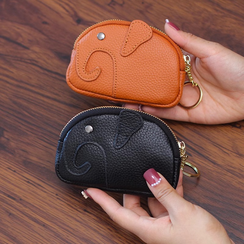 日韩新款个性可爱小象软皮零钱包爆款皮钱包拉链硬币袋钥匙钱包