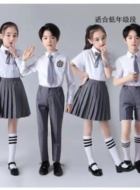 男童灰色领带儿童领结配饰幼儿园小中大童学生免打女童蝴蝶结领花