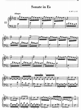 Scarlatti Piano Sonatain Es斯卡拉蒂奏鸣曲k.307 L.115-电子谱