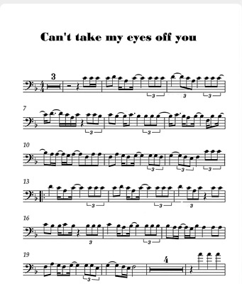 Can't take my eyes off you-大提琴谱-流行歌曲大提琴谱-电子版