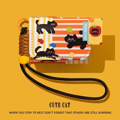 适用1more万魔s20pro保护套s21耳机壳s22耳夹式s12蓝牙q30保护壳q21/q20/q10/es903/aero连体式盒条纹黑猫