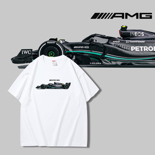奔驰F1AMGW14纯棉短袖T恤男
