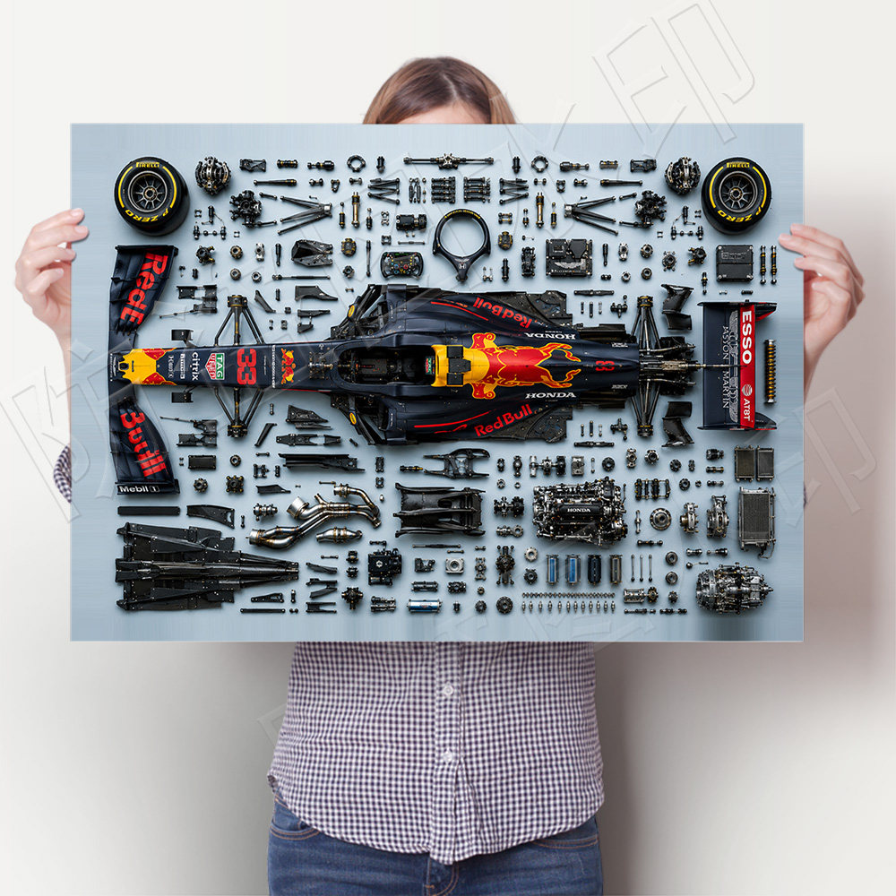 红牛RB21F1一级方程式赛车海报挂画车队墙贴画汽车大学寝室墙壁画
