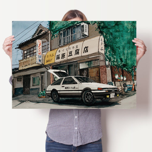 头文字D周杰伦AE86海报墙贴画