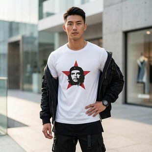 切格瓦拉黑白色纯棉短袖T恤衫夏休闲百搭半袖上衣男小众高街朋克t