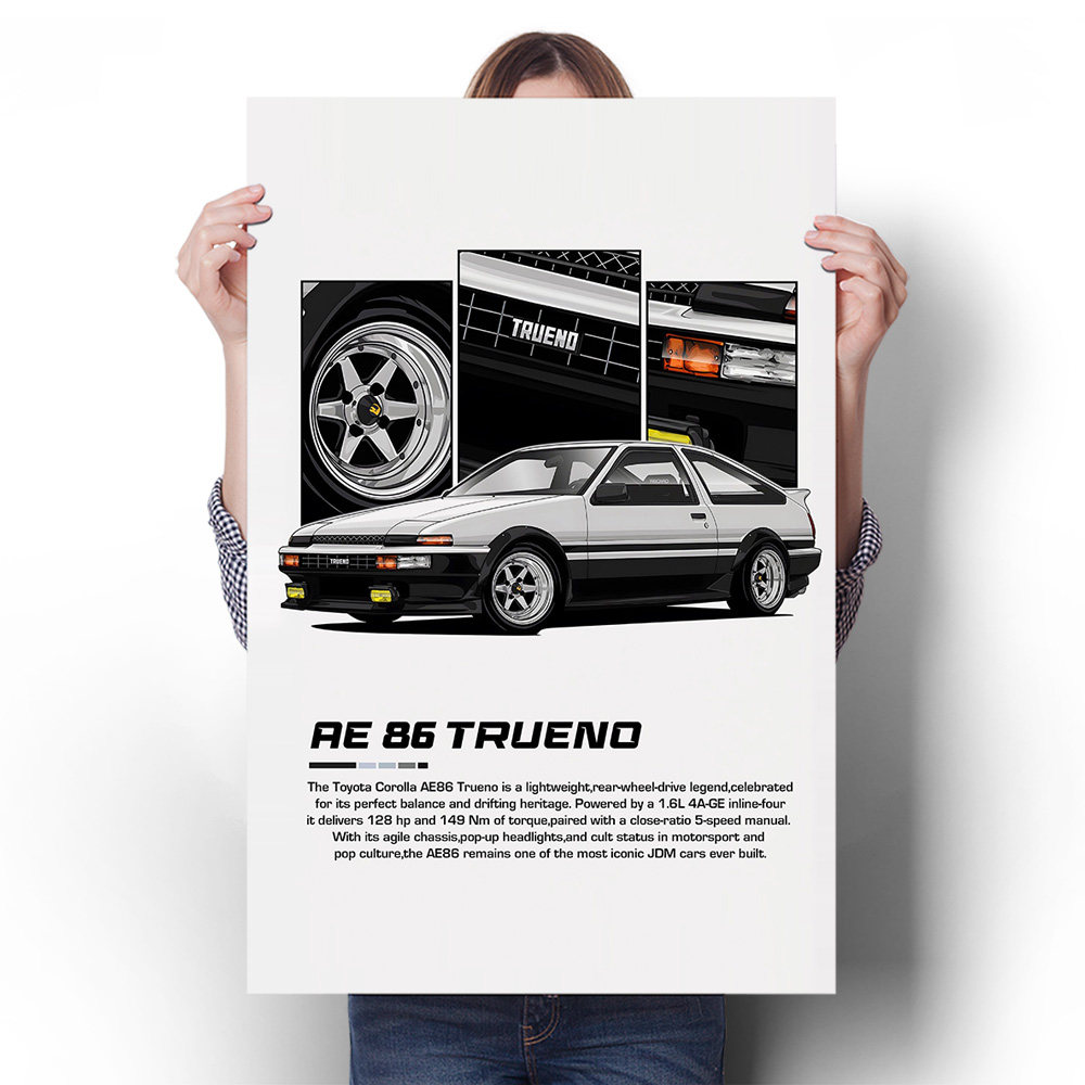 头文字D/AE86豪车墙贴装饰画