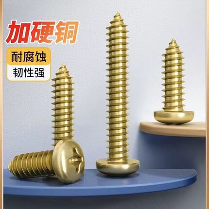 Brass Round Head Cross Self-Tapping Screws Pa Pan Head Self-Tapping Screws Gb845 Extended Wood Screws M3-M6