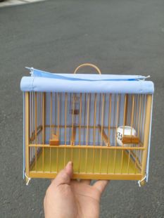 鬼工记鸟笼小号书包笼长宽高约21X14.8X18厘米绣眼笼贝子笼带遛