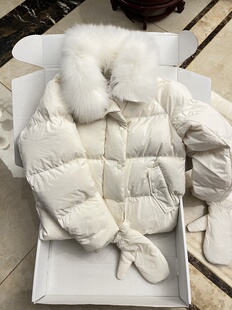 宅女同款羽绒服90白鸭绒狐狸毛领外套