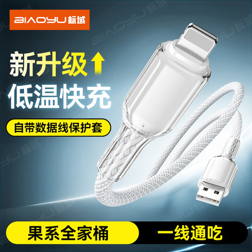标域适用iPhone苹果数据线14pro13/12mini手xr/xs充电线pd30w快充6s/11/7p平板usb车载编织器加长airpos耳机