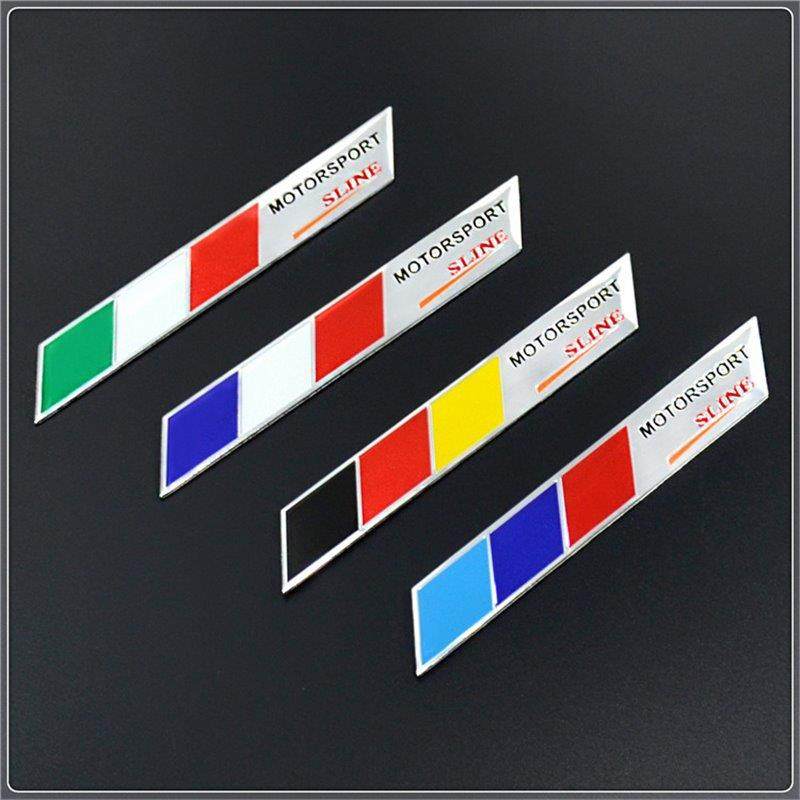 国旗金属车贴德国意大利法国美国USA英国铝贴Sline侧标叶子板标铝