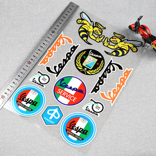 贴纸头盔装 现货 摩托车改装 卡通蜜蜂Vespa贴纸 饰贴花 品质反光贴