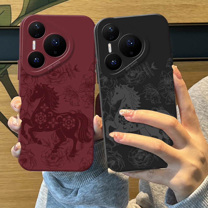 马年红色剪纸手机壳适用华为pura80硅胶pura70pro+新年p60情侣50中国风40新款ultra限定30外壳女保护套高级感