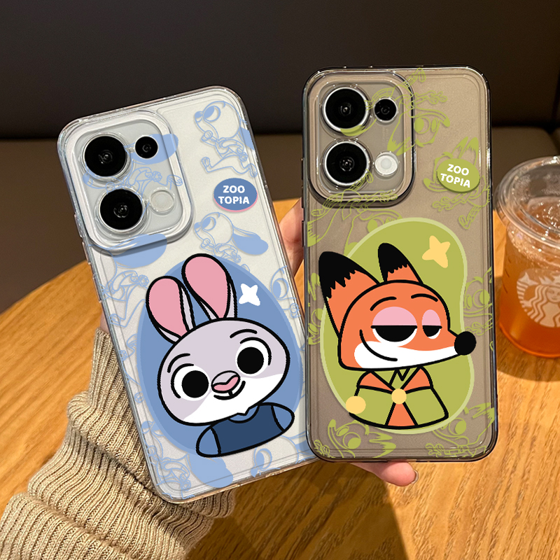 Q版尼克朱迪手机壳适用oppo系列