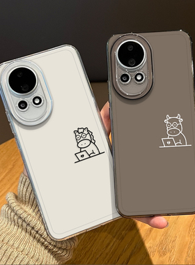 上班牛牛小马手机壳适用华为nova15透明14pro情侣13搞怪12ultra趣味11se线条10小众9新款8打工人7外壳por保护