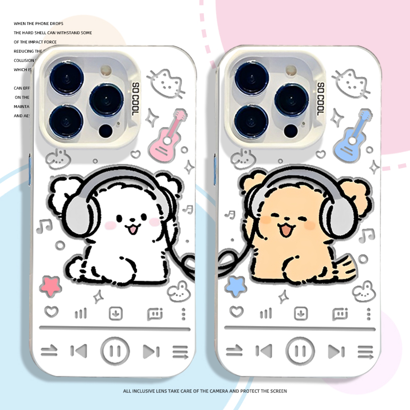 耳机小狗音乐手机壳适用任意机型