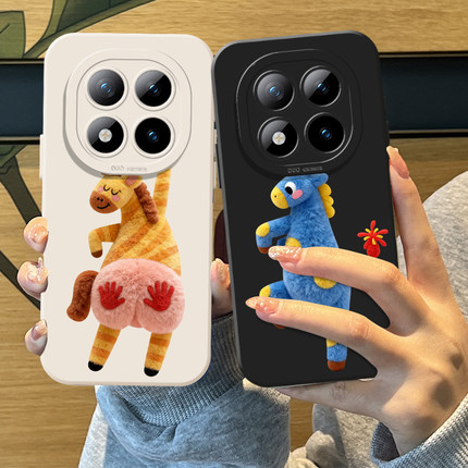 马年拍马屁手机壳适用红米note15pro毛绒14趣味13新年turbo4本命年12情侣11t新款3好运10女9过年外壳redmi十+