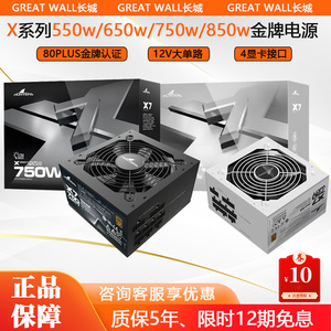 长城x5/x6/x7/x8金牌全模组550w/650w/750w/850w电脑台式主机电源