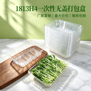 1813H4无盖一次性透明果蔬打包盒加厚生鲜包装盒鲜果盒果切包装盒