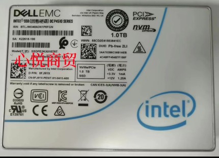 DELL戴尔 0FJ9YX SSDPE2KX010T8T SSD固态硬盘 1T 2.5寸 U.2 NVMe