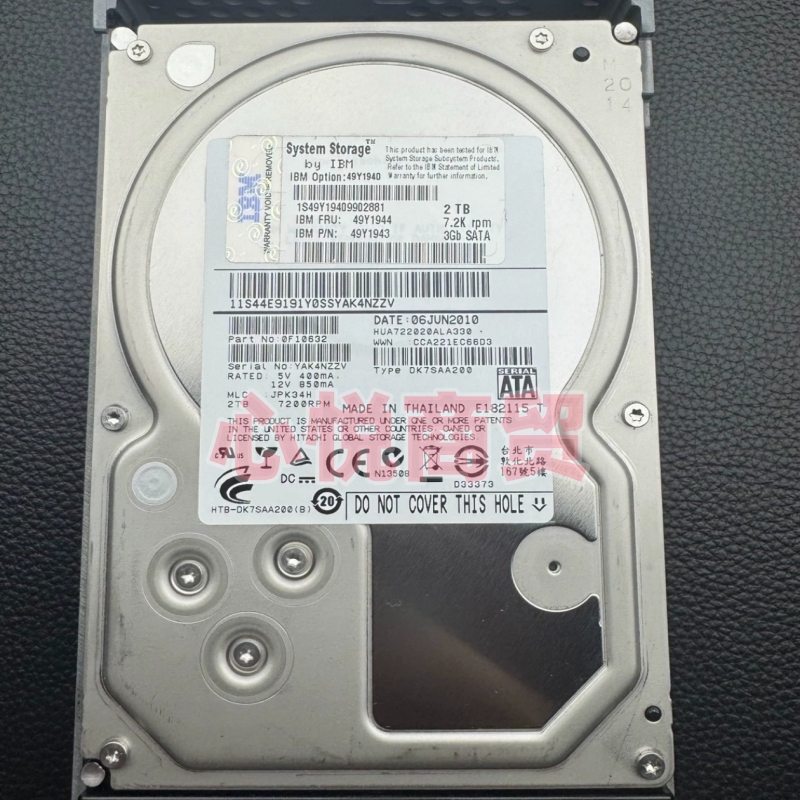IBM 49Y1944 49Y1943 DS3000 DS3400 2T 3.5寸 SATA 7.2k存储硬盘