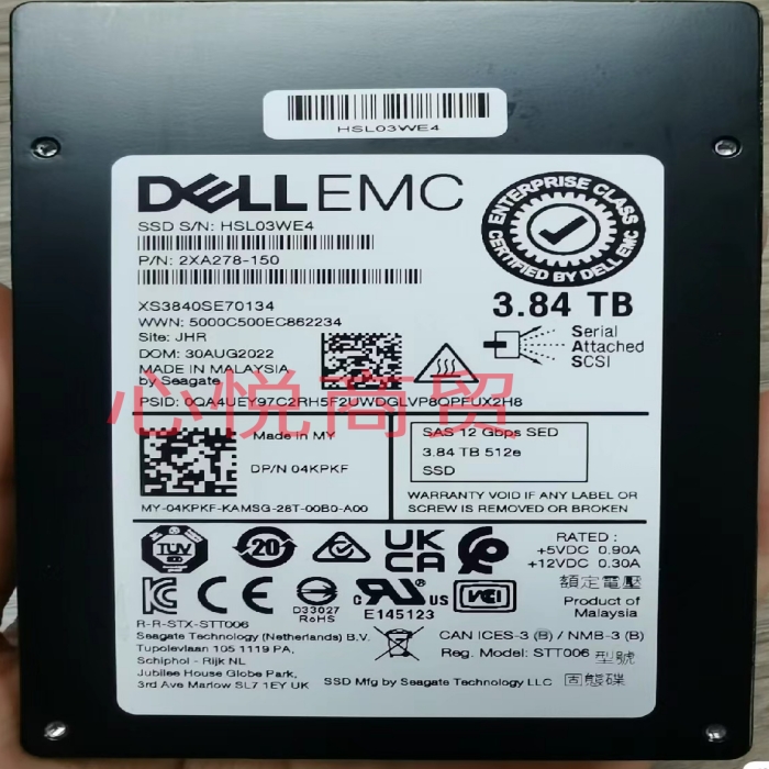戴尔2.53.84TSASSSD固态硬盘