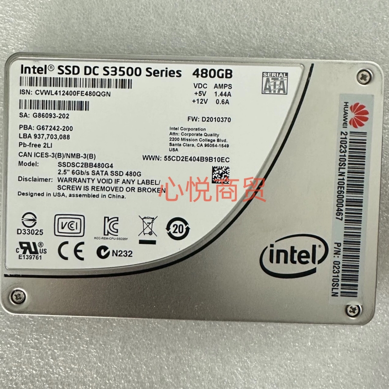 02310LSN SSDSC2BB480G4 480G SATA 2.5 6gb 服务器 SSD固态硬盘