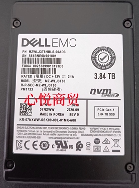 DELL 戴尔 07NXWW PM1733 SSD 固态硬盘3.84T NVMe  U2 2.5寸