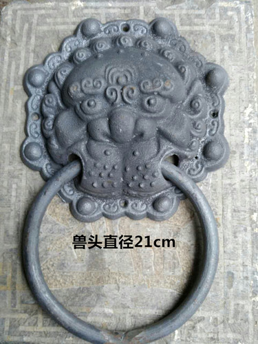 古建仿古大门拉手 兽头门环 纯铜铸铁狮子头拉手 老式大门铁配件